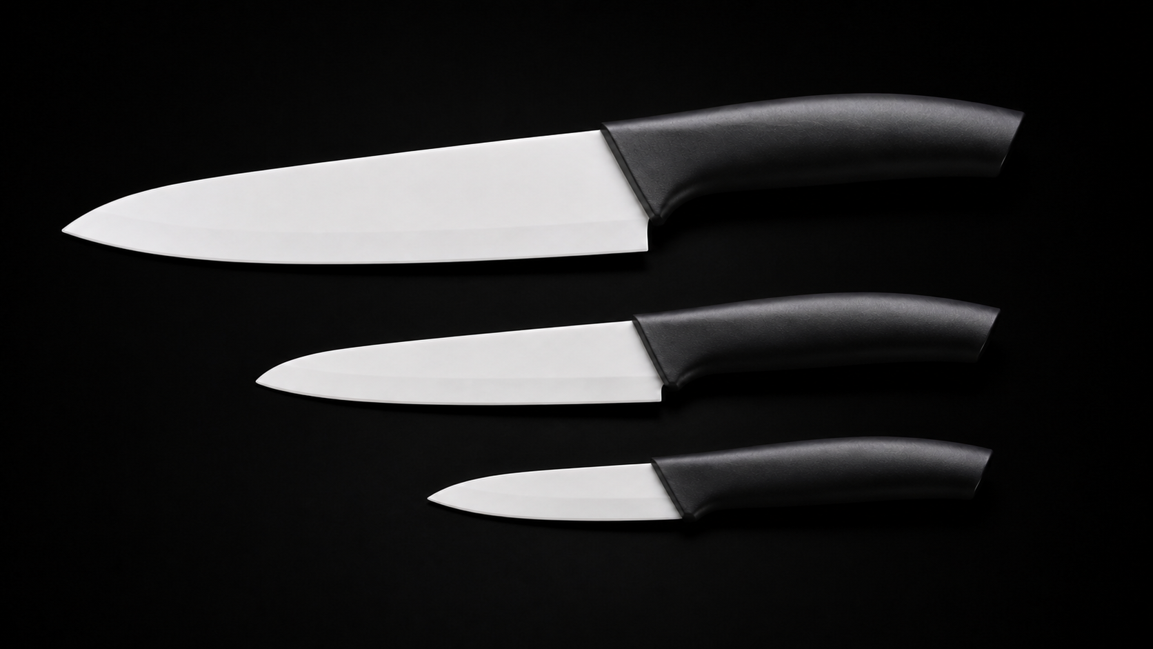 Ceramic Knife Set product photograph on a dark studio background