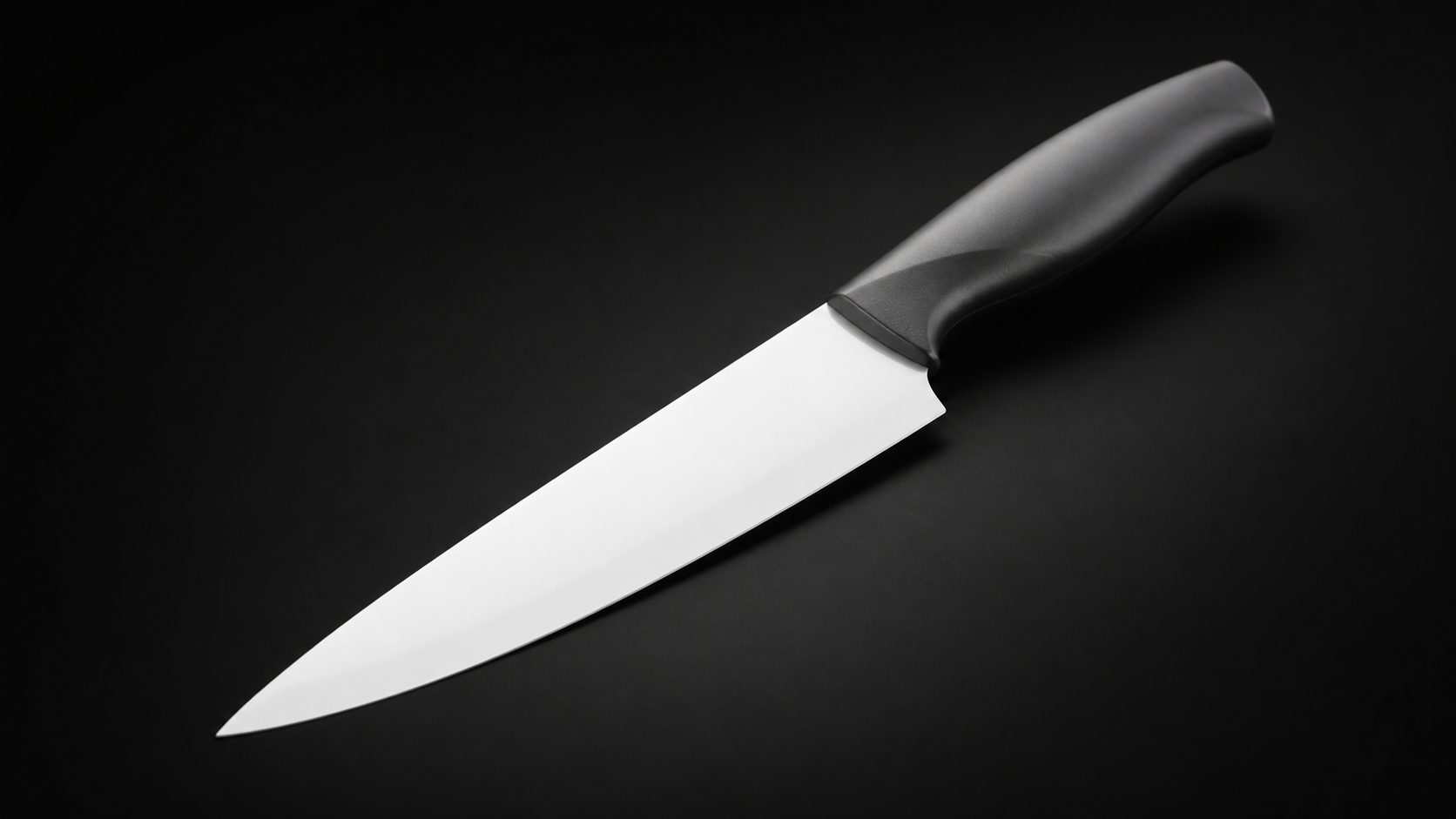Ceramic Knife product photograph on a dark studio background