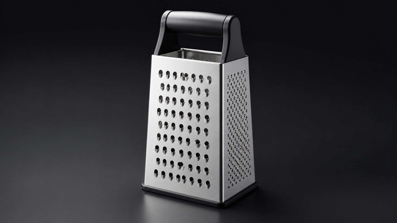 Cheese Grater product photograph on a dark studio background