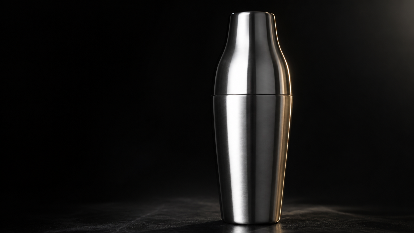 Cocktail Shaker product photograph on a dark studio background