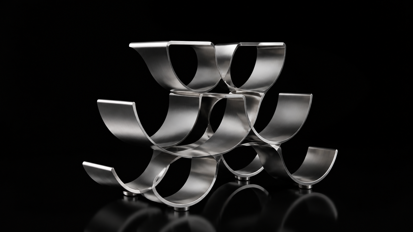 Wine Bottle Rack product photograph on a dark studio background