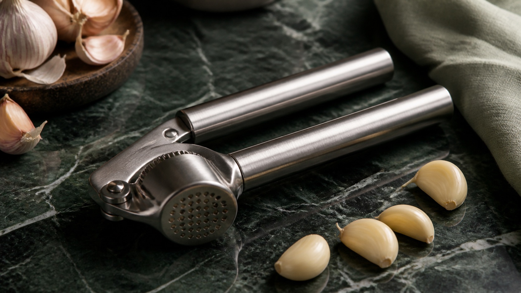 Garlic Press in a premium kitchen setting