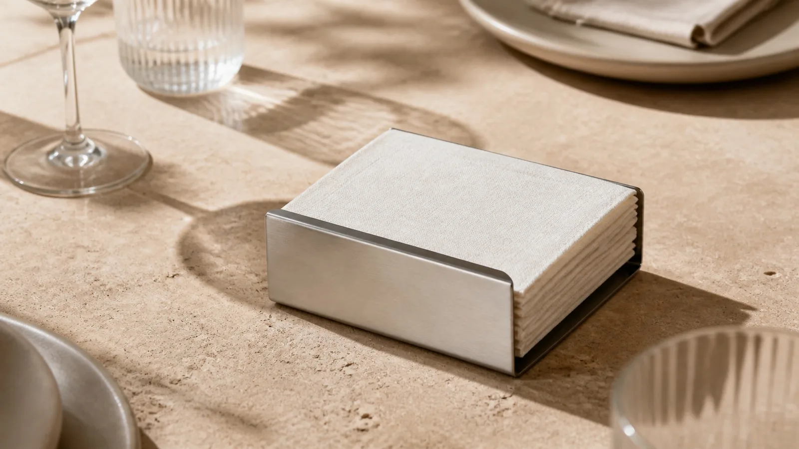 Napkin Holder in a premium kitchen setting