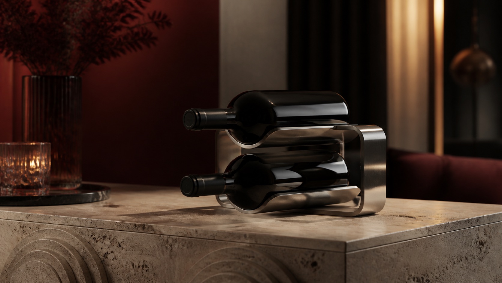 Wine Bottle Rack in a premium kitchen setting
